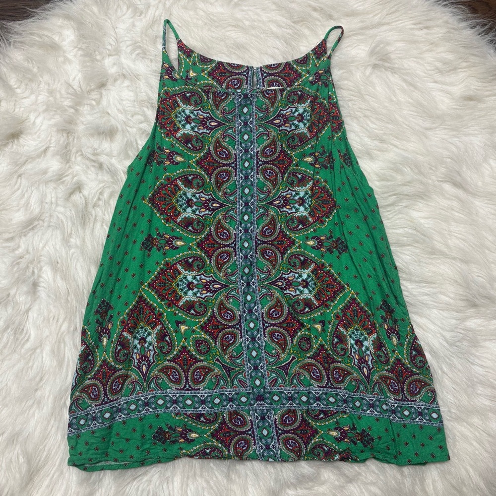 Verse Brand Green Printed Tank Top size Small